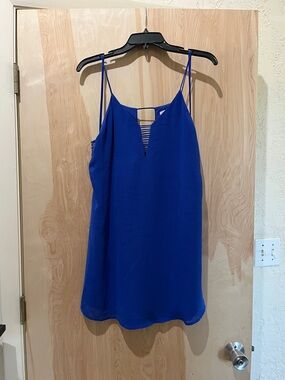 Naked Zebra Royal Blue Strappy V-Notch Cami